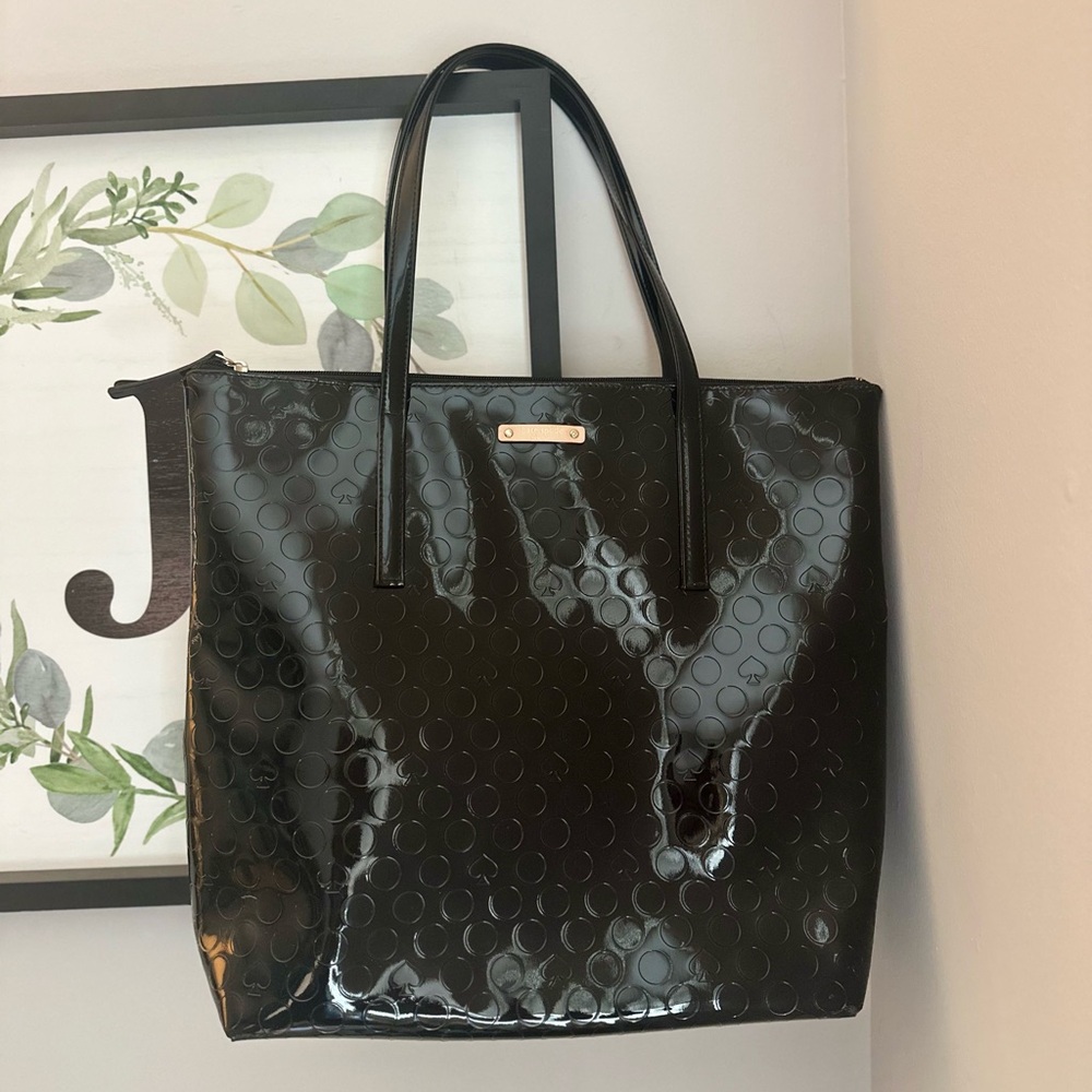 Kate Spade Yalestown black patent leather tote bag